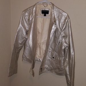 Metallic faux leather jacket size XL